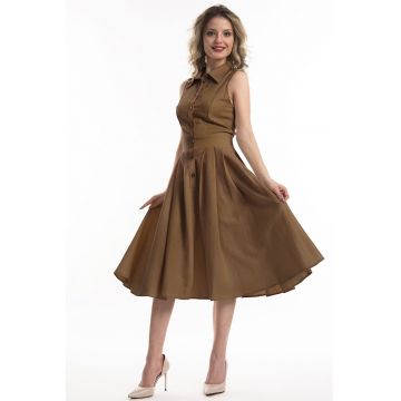 Rochie midi de in cu croiala evazata Valeria - Maro Siena