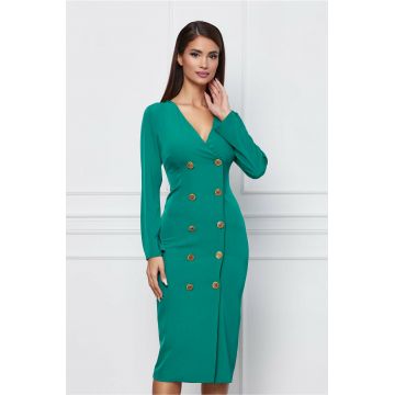 Rochie Dy Fashion verde tip sacou