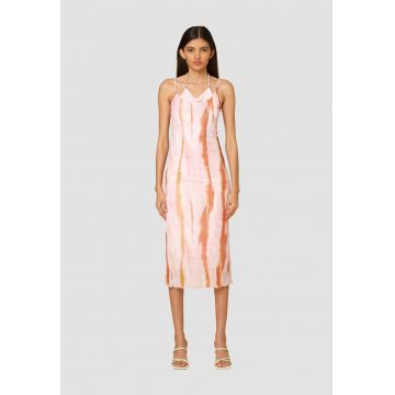 Rochie midi cu aspect tie-dye