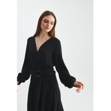 Rochie midi cu decolteu cache-coeur Mova