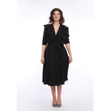 Rochie midi cu decolteu in V