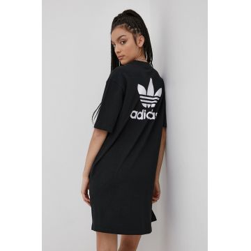 Adidas Originals Rochie din bumbac HC2052 culoarea negru, mini, oversize