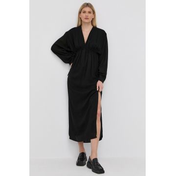 Herskind rochie culoarea negru, maxi, drept