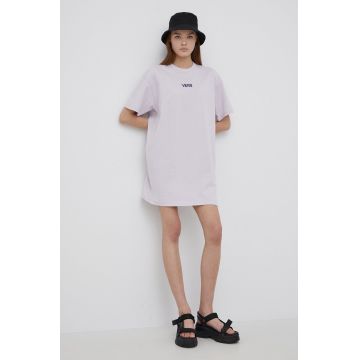 Vans rochie din bumbac culoarea violet, mini, oversize