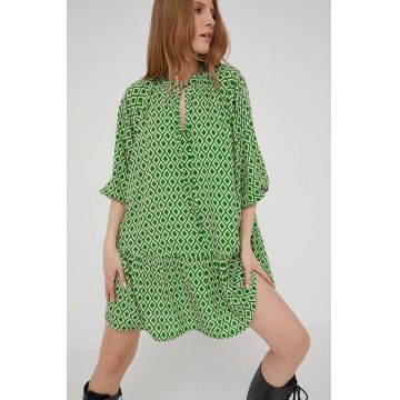 Answear Lab rochie culoarea verde, mini, oversize