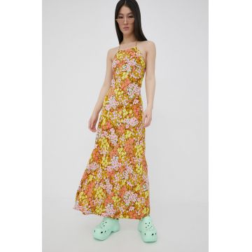 Billabong rochie culoarea galben, maxi, evazată