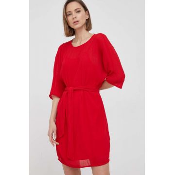 Armani Exchange rochie culoarea rosu, mini, drept