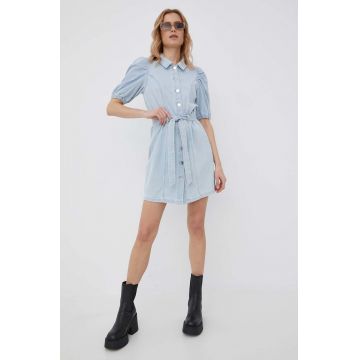 Only rochie jeans mini, evazati