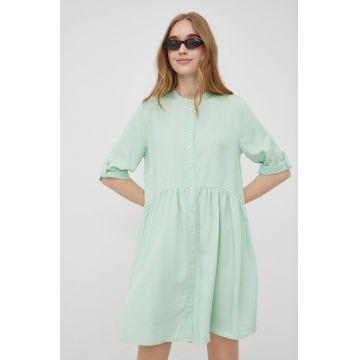 JDY rochie culoarea verde, midi, evazati