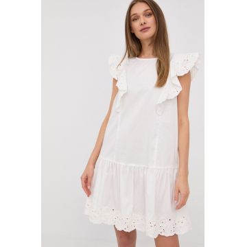 Marella rochie culoarea alb, mini, drept