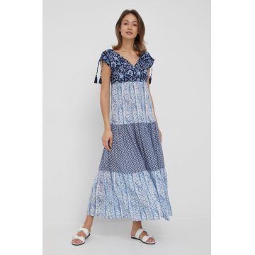 Pepe Jeans rochie din bumbac Marielle maxi, oversize