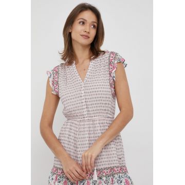 Pepe Jeans rochie Mercer culoarea roz, mini, evazati