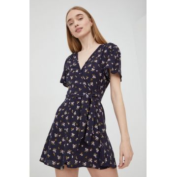 Superdry rochie culoarea albastru marin, mini, evazati