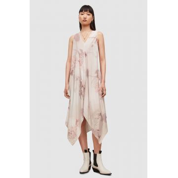 AllSaints rochie culoarea roz, midi, oversize