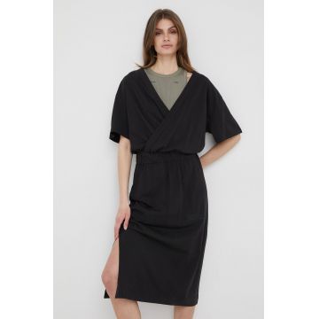 G-Star Raw rochie din bumbac culoarea negru, maxi, oversize