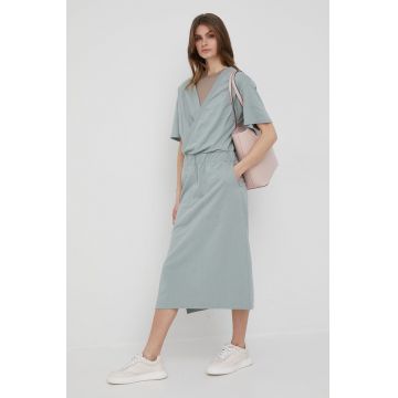 G-Star Raw rochie din bumbac culoarea verde, maxi, oversize