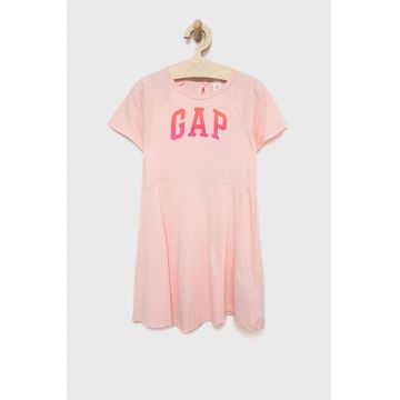 GAP rochie din bumbac pentru copii culoarea roz, mini, evazati