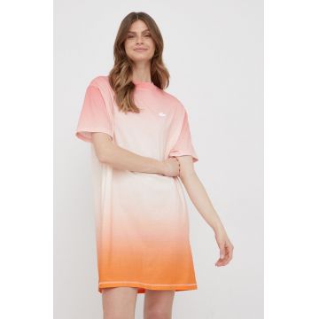 Lacoste rochie din bumbac culoarea portocaliu, mini, drept