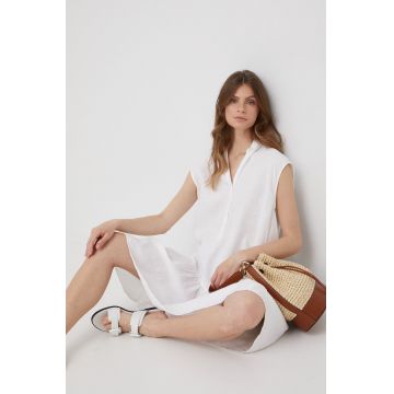 Marc O'Polo rochie din in culoarea alb, mini, oversize