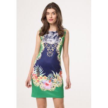 Rochie Bleumarin cu verde