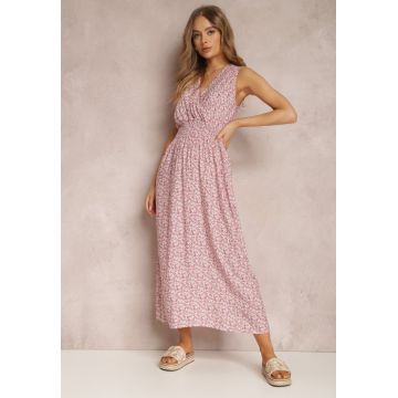 Rochie Albă cu roz Rochie Albă cu roz