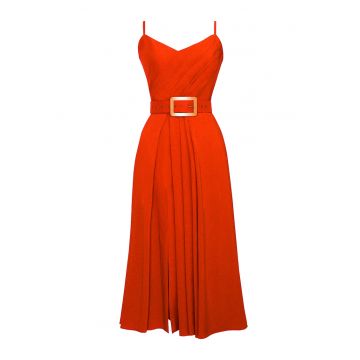 Rochie din amestec de in cu o curea Simba