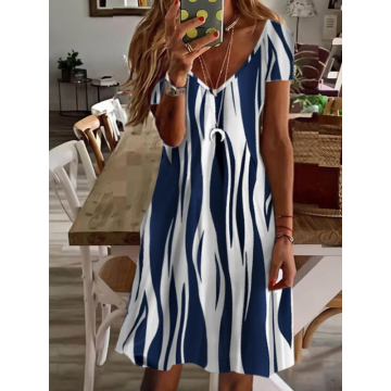 ROCHIE ELEGANTA ONDREA alb si albastru ROCHIE ELEGANTA ONDREA alb si albastru