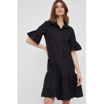 XT Studio rochie din bumbac culoarea negru, mini, evazati