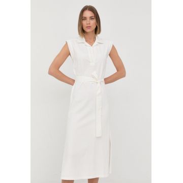 Marella rochie culoarea alb, midi, drept