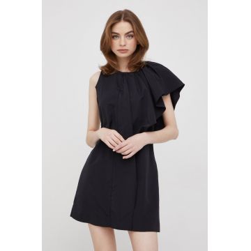 Sisley rochie culoarea negru, mini, mulata