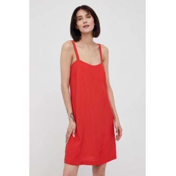 Sisley rochie culoarea rosu, mini, drept