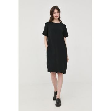 BOSS rochie culoarea negru, mini, drept