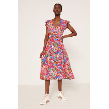 Medicine rochie culoarea rosu, midi, evazati