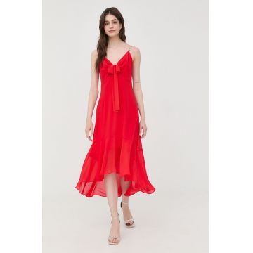 Morgan rochie culoarea rosu, midi, evazati
