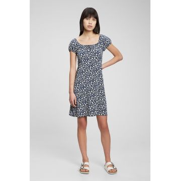 Rochie mini evazata cu model floral