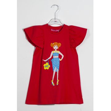 Rochie-tricou cu imprimeu grafic