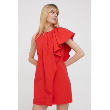 Sisley rochie culoarea rosu, mini, drept