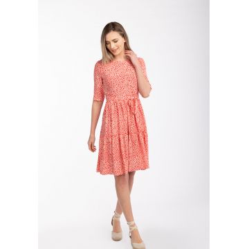 Rochie evazata cu model floral Loren