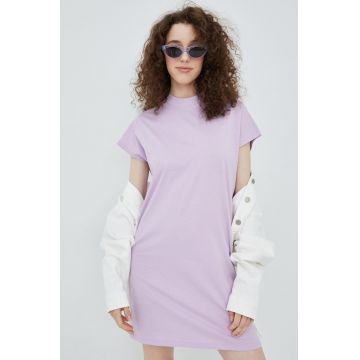 Vero Moda rochie din bumbac culoarea violet, mini, drept