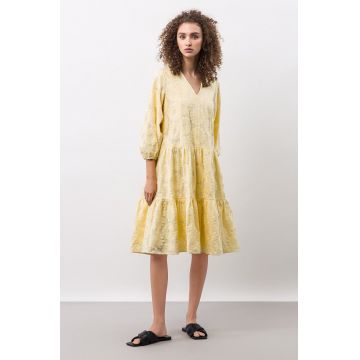 Ivy & Oak rochie din bumbac culoarea bej, mini, evazati Ivy & Oak rochie din bumbac culoarea bej, mini, evazati