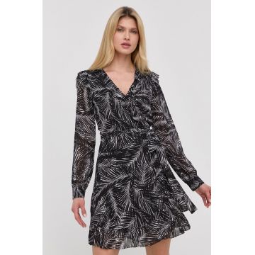 MICHAEL Michael Kors rochie culoarea negru, mini, evazati MICHAEL Michael Kors rochie culoarea negru, mini, evazati