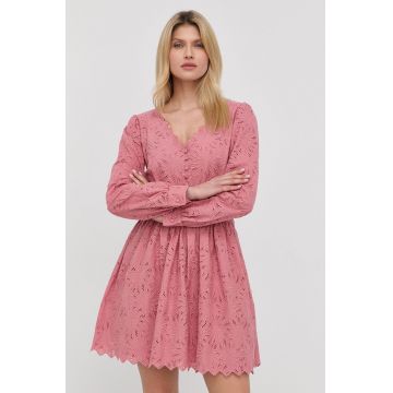 MICHAEL Michael Kors rochie din bumbac culoarea roz, mini, evazati