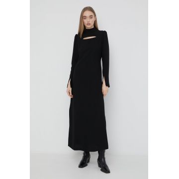 Notes du Nord rochie culoarea negru, maxi, evazati