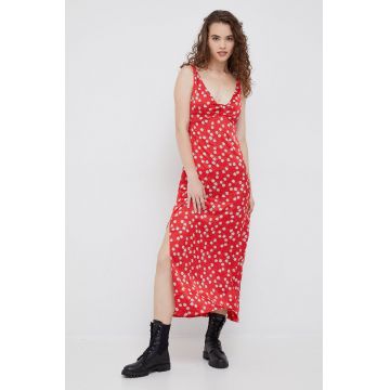 Pepe Jeans rochie Nain culoarea rosu, maxi, drept