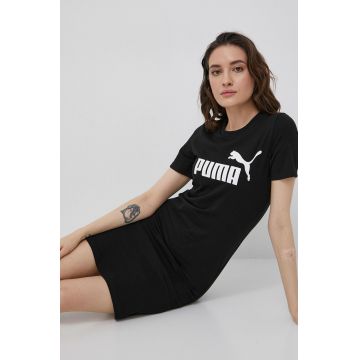 Puma rochie 848349 culoarea negru, mini, mulata