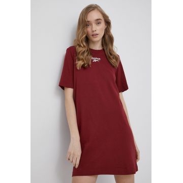 Reebok rochie HI3842 culoarea bordo, mini, drept