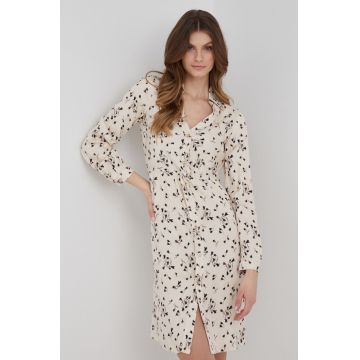 Sisley rochie culoarea bej, mini, evazati