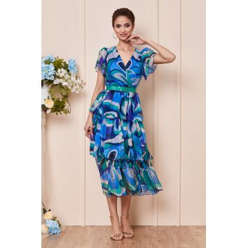 Rochie Ariella Albastra Multicolora