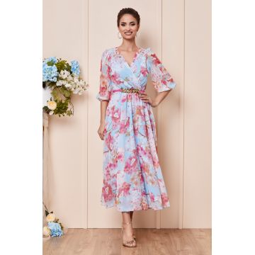 Rochie Katya Bleu Roz Floral