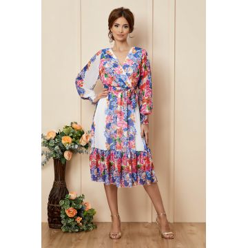 Rochie Soraya Alb Floral